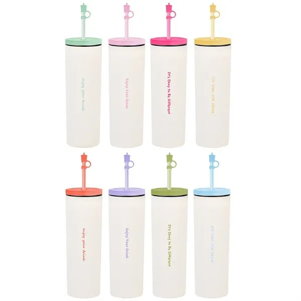 600ml Stainless Steel Vacuum Straight Tumbler
