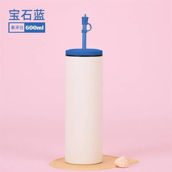 600ml Colorful Unique Vacuum Straight Tumbler