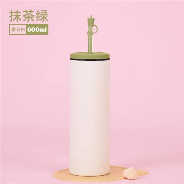 600ml Stainless Steel Vacuum Straight Tumbler