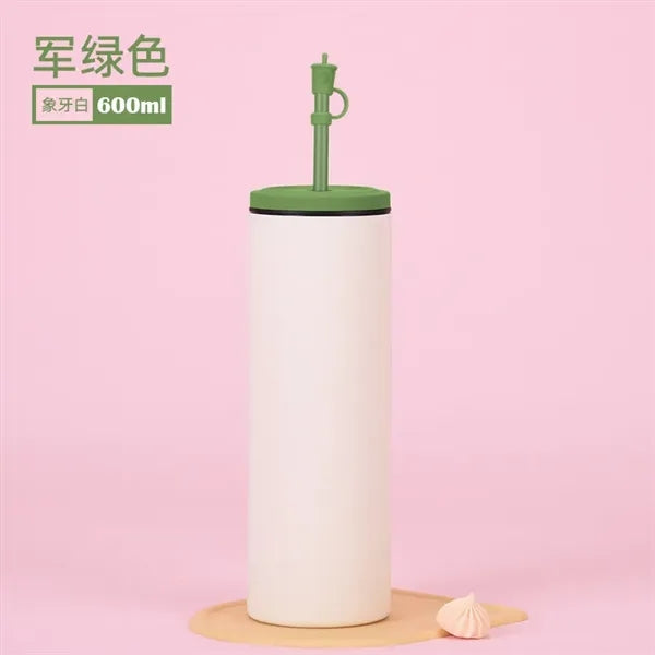 600ml Stainless Steel Vacuum Straight Tumbler