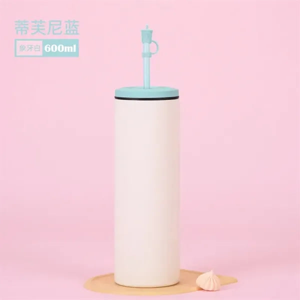 600ml Colorful Unique Vacuum Straight Tumbler