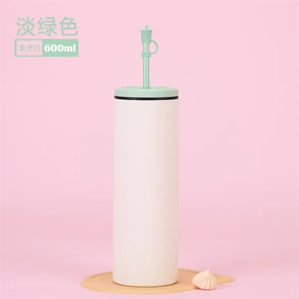 600ml Colorful Unique Vacuum Straight Tumbler