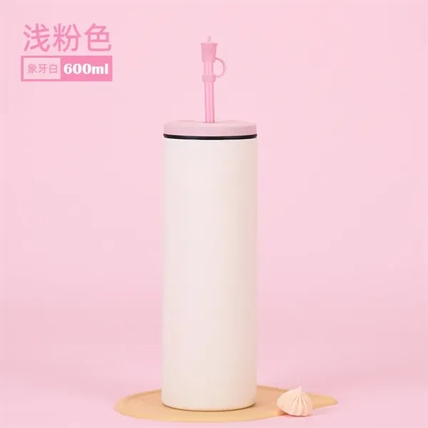 600ml Colorful Unique Vacuum Straight Tumbler