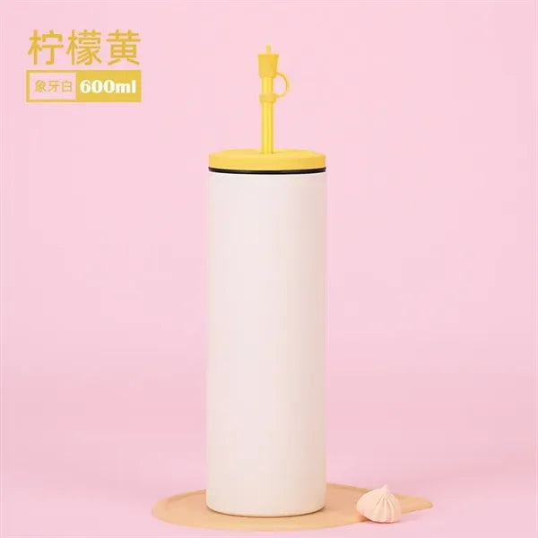 600ml Colorful Unique Vacuum Straight Tumbler