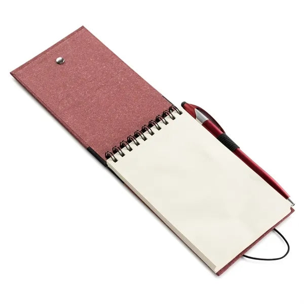 Jot & Go 3.75 x 5.75 Cardboard Spiral Journal with Pen - C
