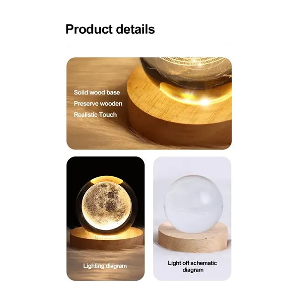 3D LED Crystal Ball Night Light