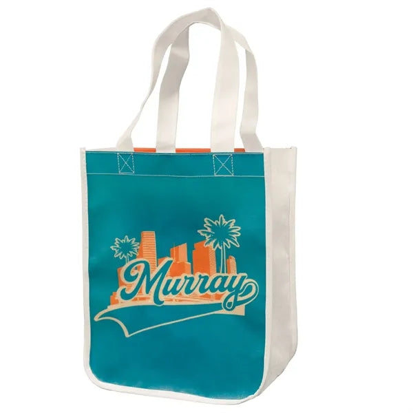 9" x 11.5" x 4" Laminated Non Woven Sublimated Tote Bag
