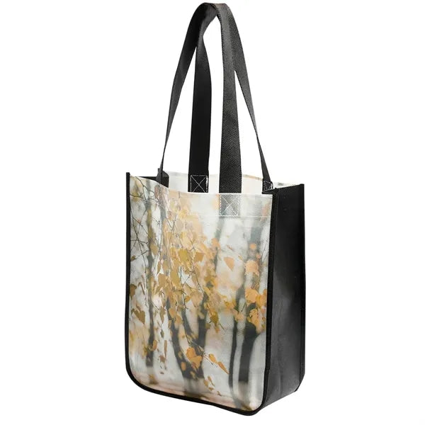 9" x 11.5" x 4" Laminated Non Woven Sublimated Tote Bag