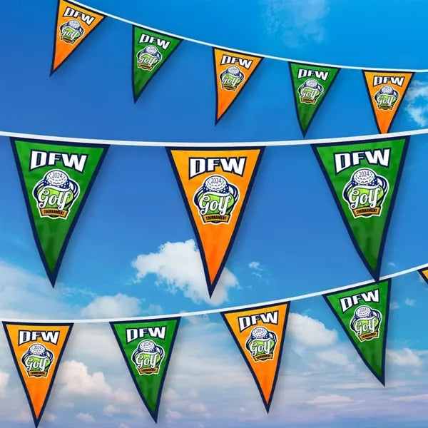 4 Color Process 30 ft Triangle Pennant - One Sided Print