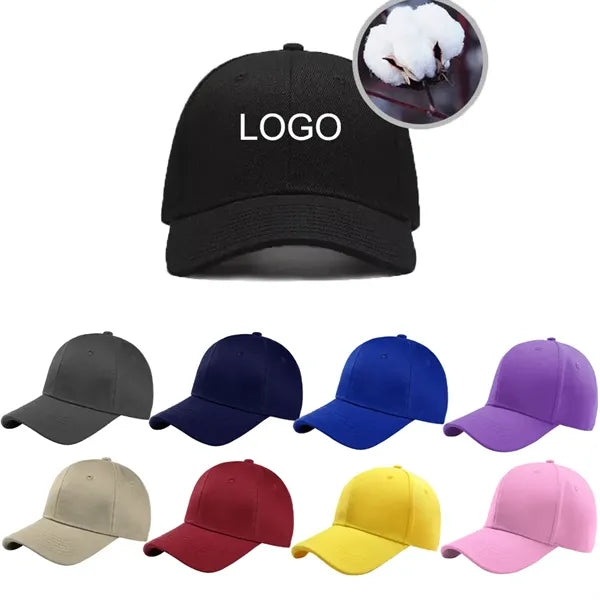 6 Panels Cotton Adjustable Plain Hat Unisex Baseball Cap