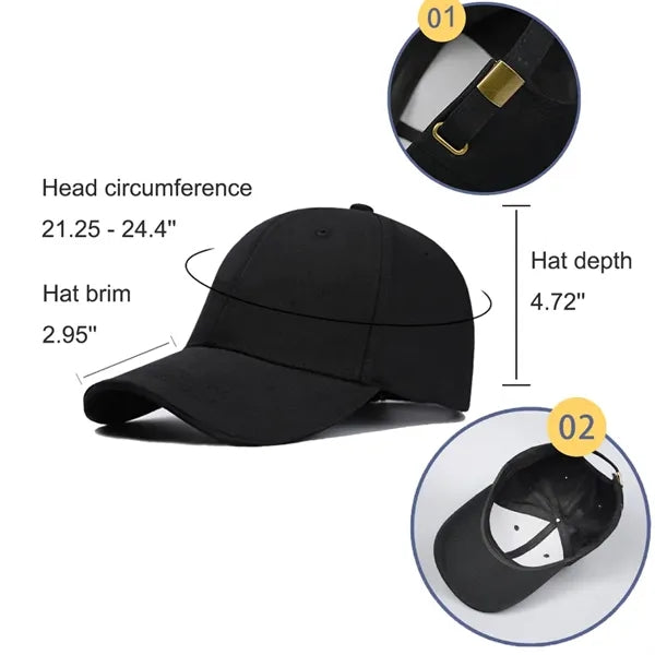 6 Panels Cotton Adjustable Plain Hat Unisex Baseball Cap