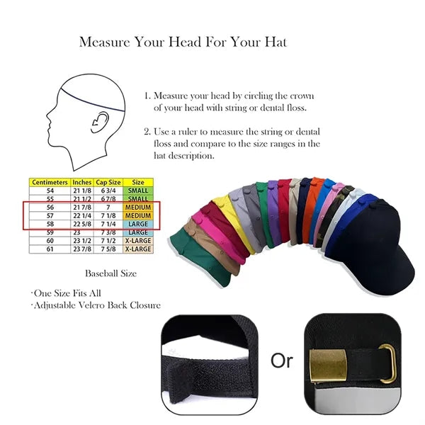 6 Panels Cotton Adjustable Plain Hat Unisex Baseball Cap