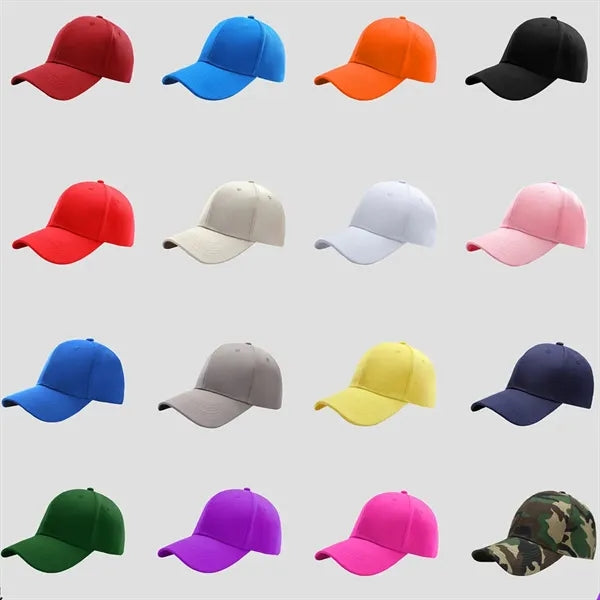 6 Panels Cotton Adjustable Plain Hat Unisex Baseball Cap