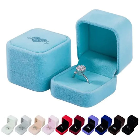 Velvet Ring Earring Jewelry Gift Box
