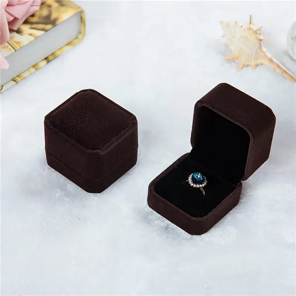 Velvet Ring Earring Jewelry Gift Box