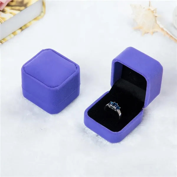 Velvet Ring Earring Jewelry Gift Box