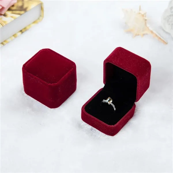 Velvet Ring Earring Jewelry Gift Box