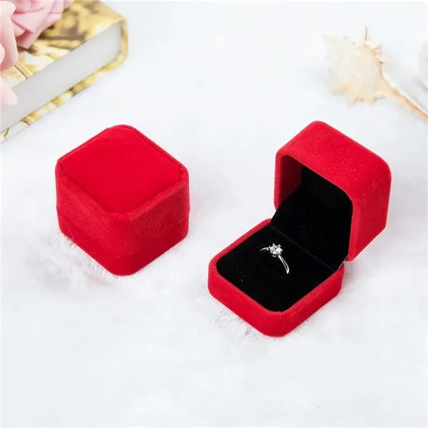Velvet Ring Earring Jewelry Gift Box