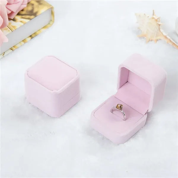 Velvet Ring Earring Jewelry Gift Box
