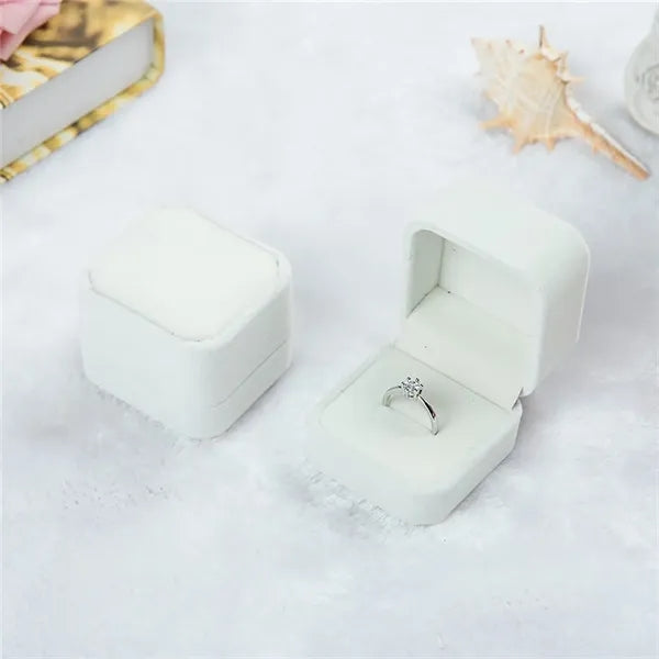 Velvet Ring Earring Jewelry Gift Box