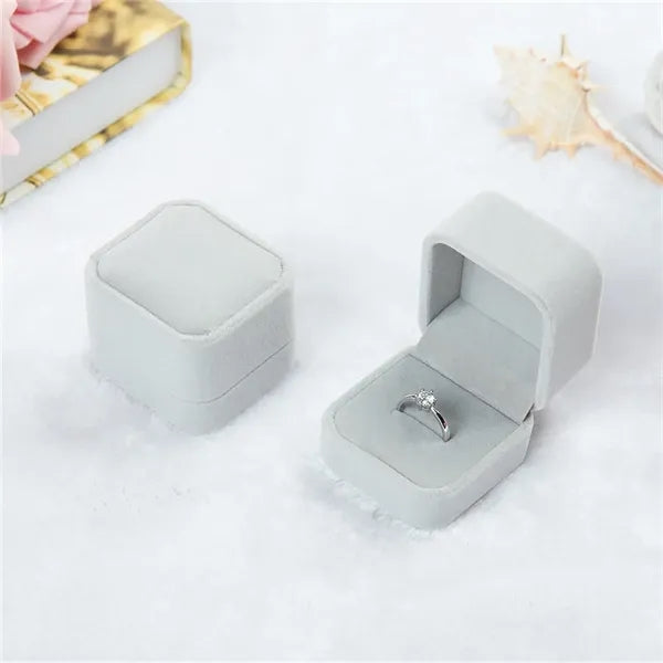 Velvet Ring Earring Jewelry Gift Box