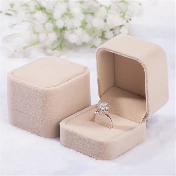 Velvet Ring Earring Jewelry Gift Box
