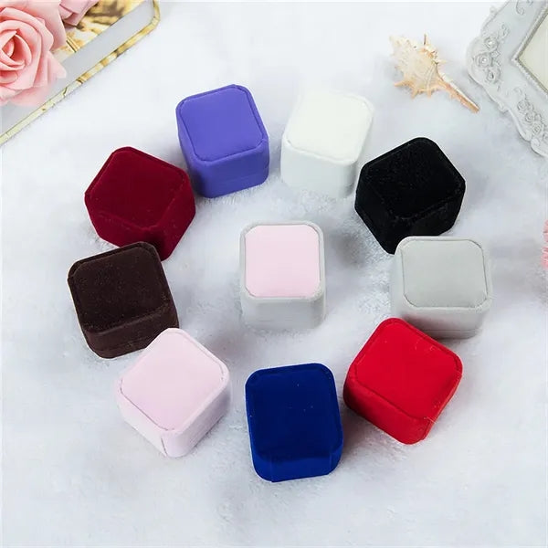 Velvet Ring Earring Jewelry Gift Box