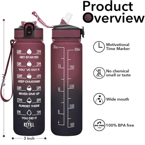 32 oz Water Bottles with Times