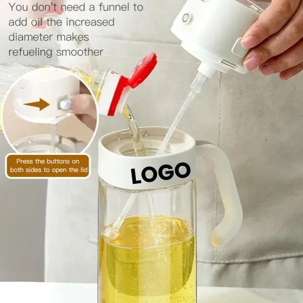 550ml Glass Auto Flip Cap Olive Oil Dispenser Bottle
