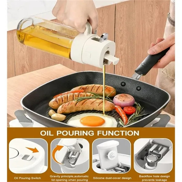 550ml Glass Auto Flip Cap Olive Oil Dispenser Bottle