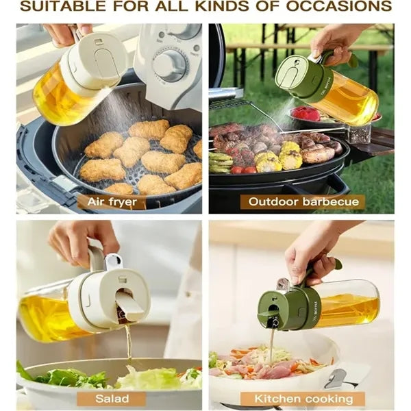 550ml Glass Auto Flip Cap Olive Oil Dispenser Bottle