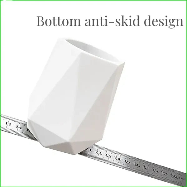 Silicone pen holder simple geometric white desktop storage
