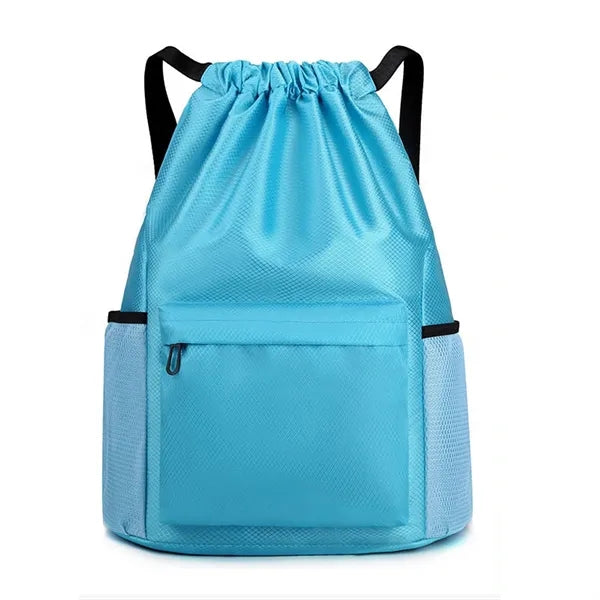 Waterproof Drawstring Bag Gym Sports Backpack with Pocket