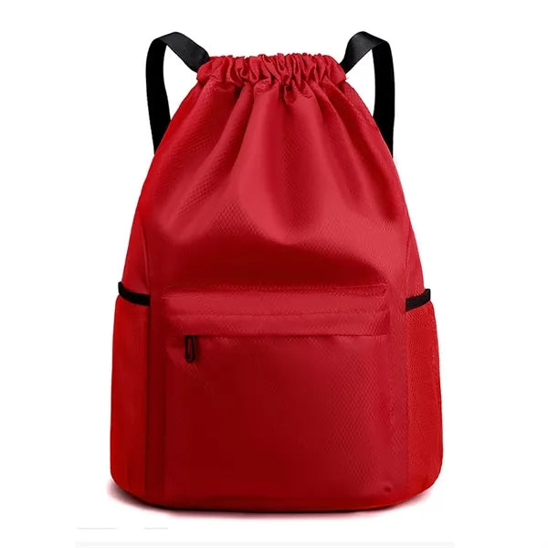 Waterproof Drawstring Bag Gym Sports Backpack with Pocket