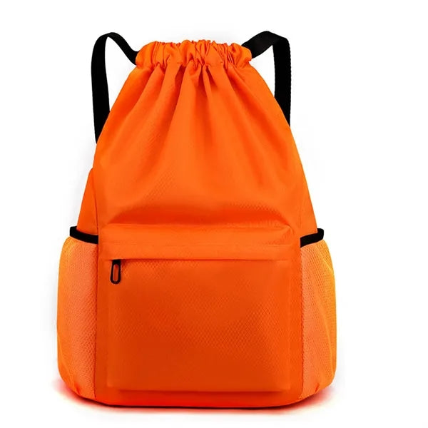 Waterproof Drawstring Bag Gym Sports Backpack with Pocket