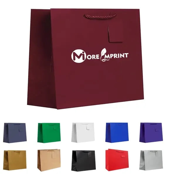 Matte Laminated Large Paper Bag with Rope Handle Hanging Tag