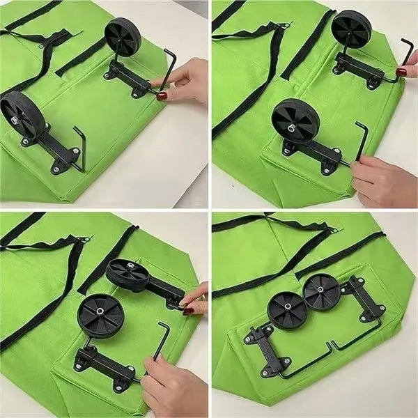 Multifunctional folding shopping cart shoulder tote bag