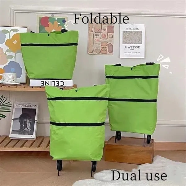 Multifunctional folding shopping cart shoulder tote bag