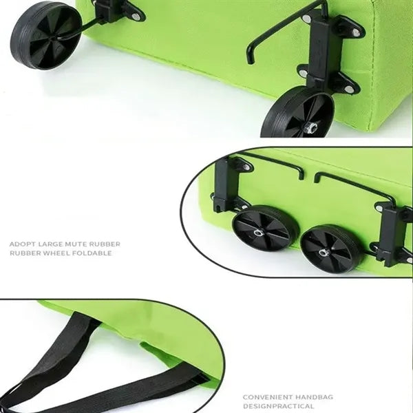 Multifunctional folding shopping cart shoulder tote bag