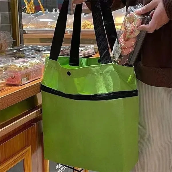 Multifunctional folding shopping cart shoulder tote bag