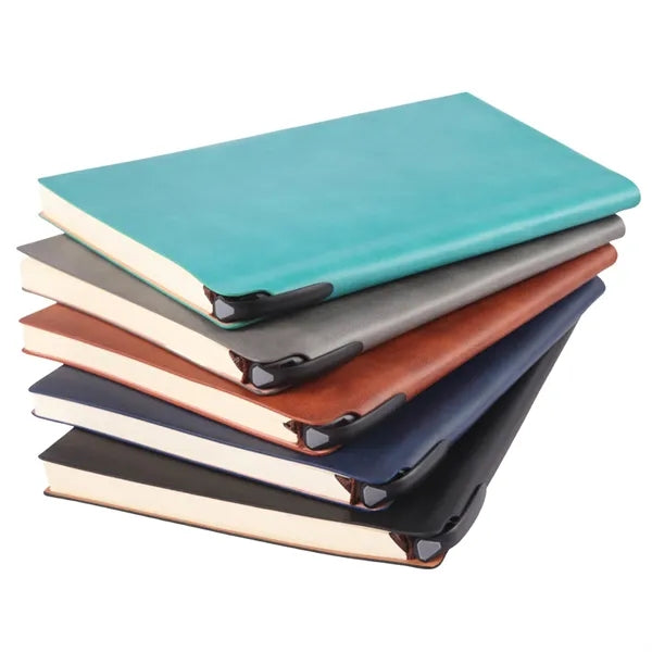 A5 Soft PU Cover Journal Notebook W/ Pen, Debossed Custom