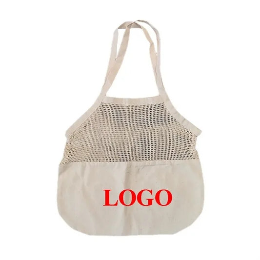 Natural Organic Cotton Mesh Shopping Tote Bags