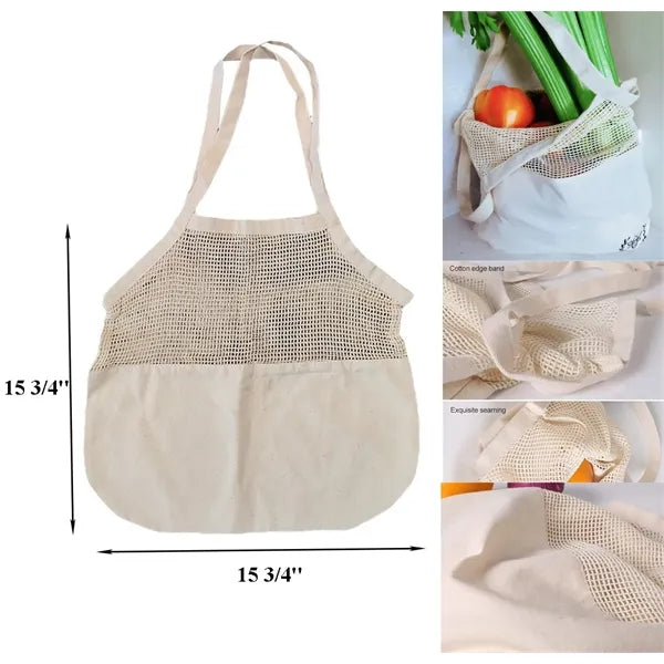 Natural Organic Cotton Mesh Shopping Tote Bags