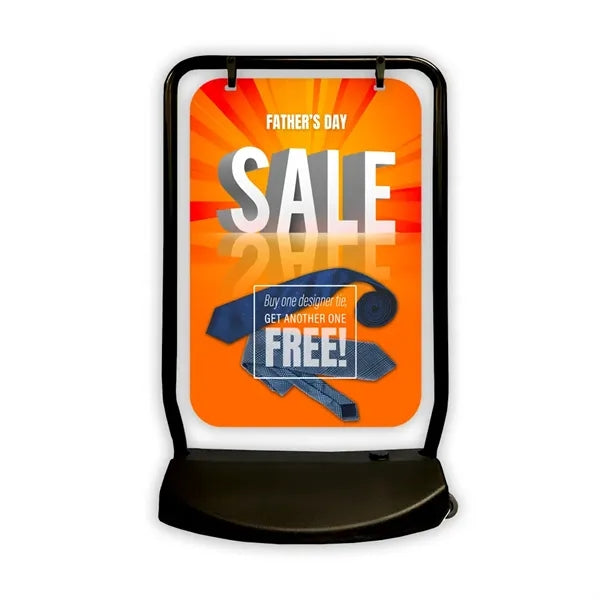 Swing sign frame with single sided imprint