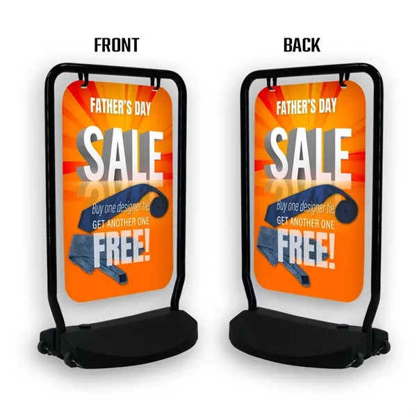 Swing sign frame with double sided imprint