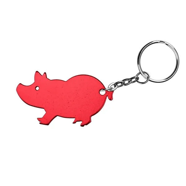 Pig Shape Aluminum Keyring Bottle Opener