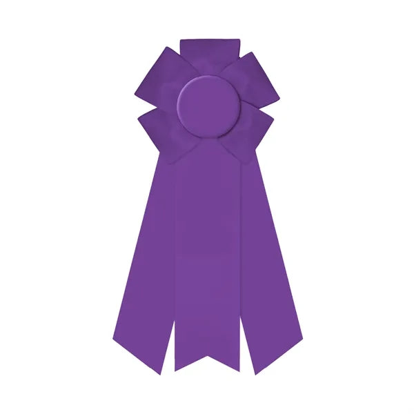 4" Rosette 10" long with 3 streamers