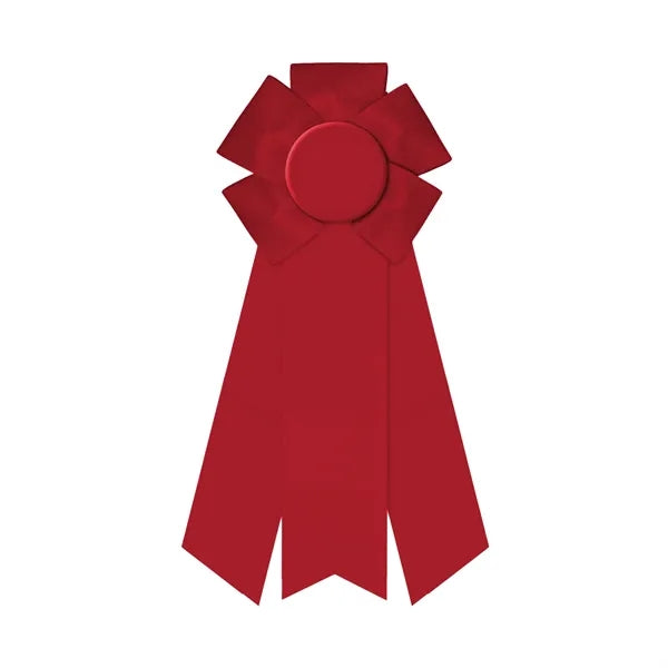 4" Rosette 10" long with 3 streamers