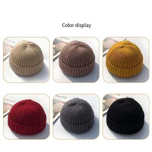 Winter Men's Cozy Stretchy Knitted Cuffed Beanie Hat