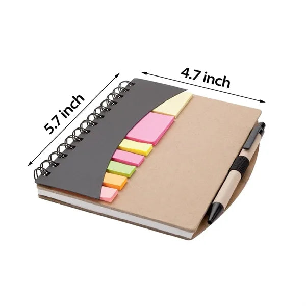 Mini Journal with Pen, Flags & Sticky Notes 4-7/10"x5-7/10"